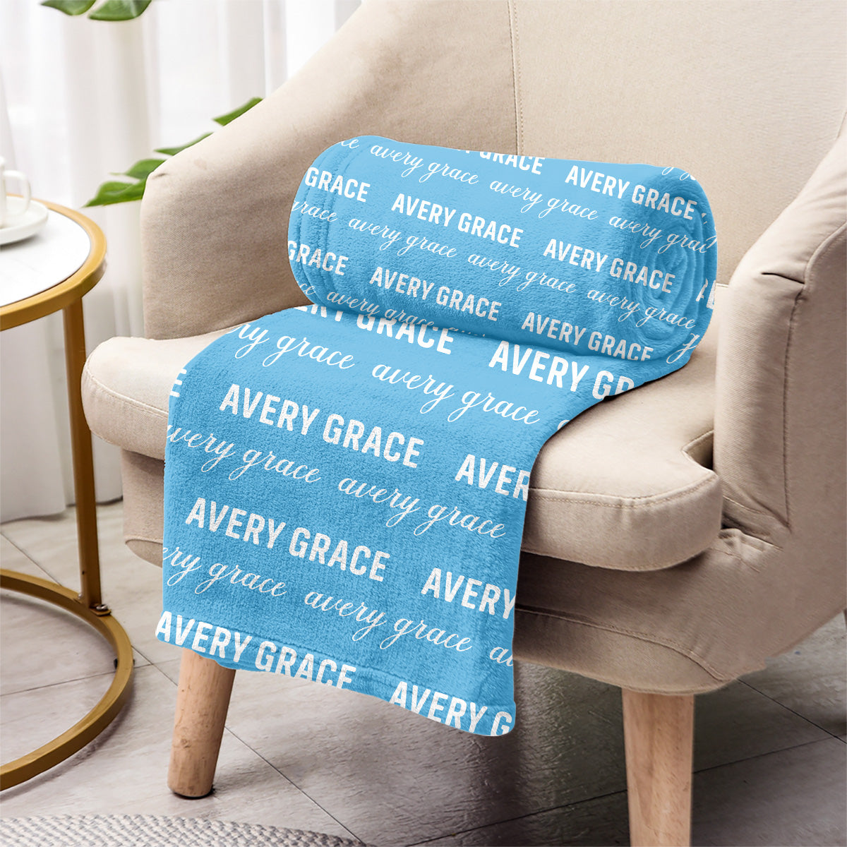 Individuelles Namensmuster – personalisierte Decke für den Enkel