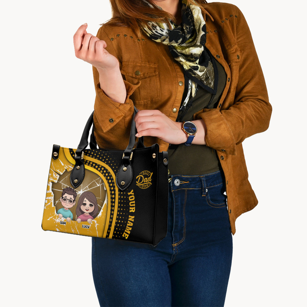 Best Dad Ever - Personalized Father Leather Handbag