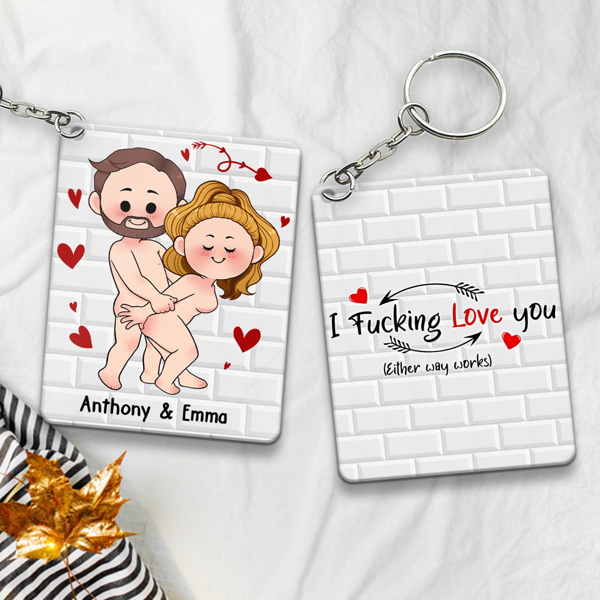 I Just Want You To Be Happy - Couple gift for husband, wife, boyfriend, girlfriend - Personalized Keychain