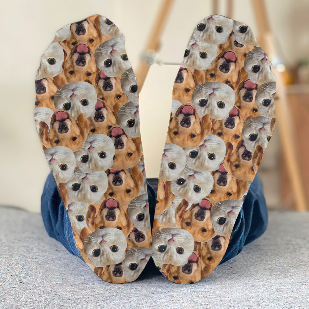 Individuell bedruckbare Socken mit Gesichtsmotiv – Personalisierte Hundesocken