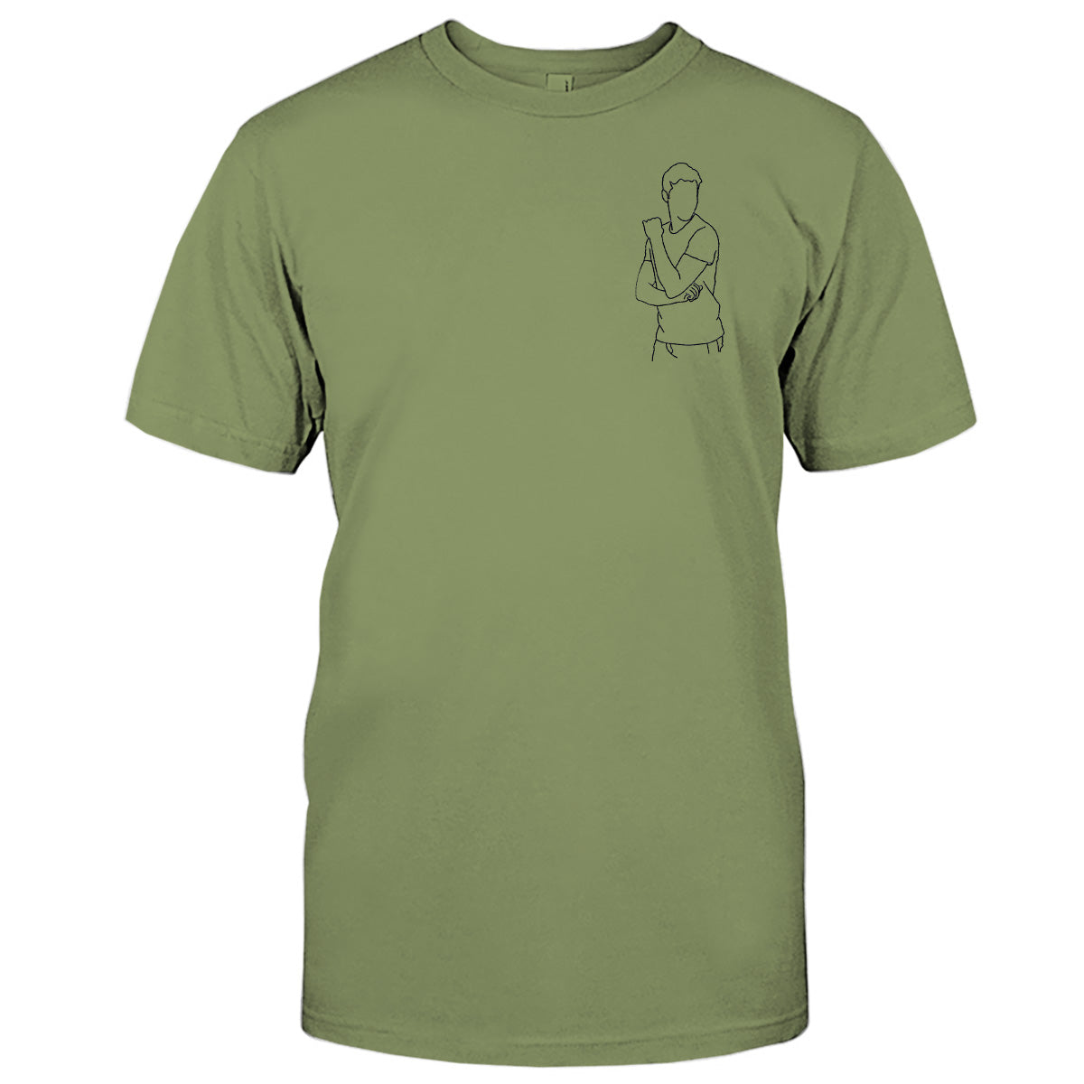 Custom Line Art - Personalized grandson Embroidered T-shirt