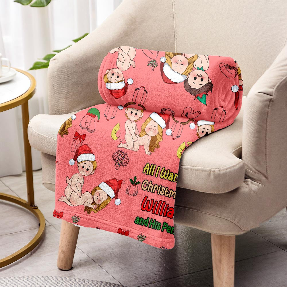 All I Want For Christmas - Personalized Couple Blanket