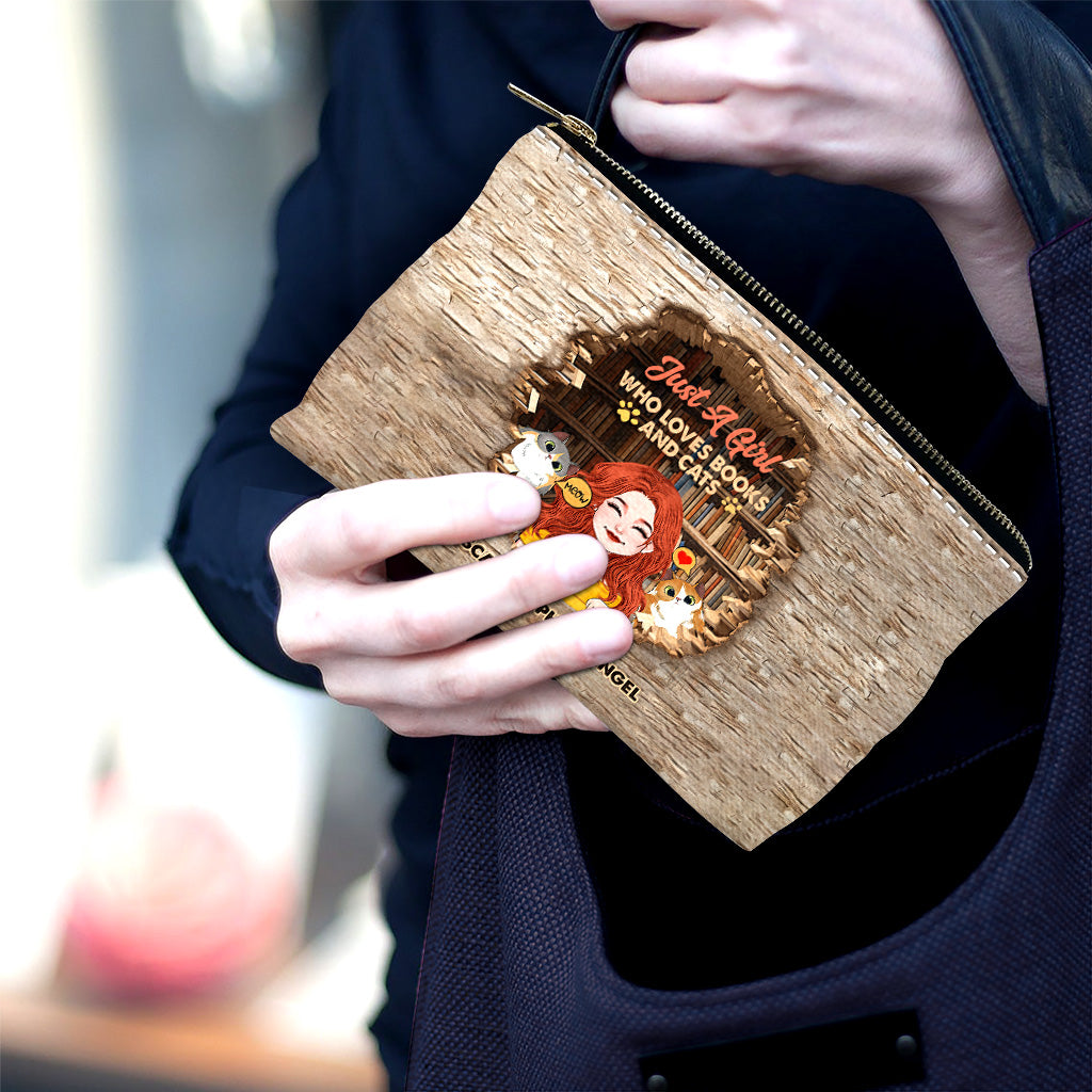 Love Books And Cats - Personalized Book Pouch