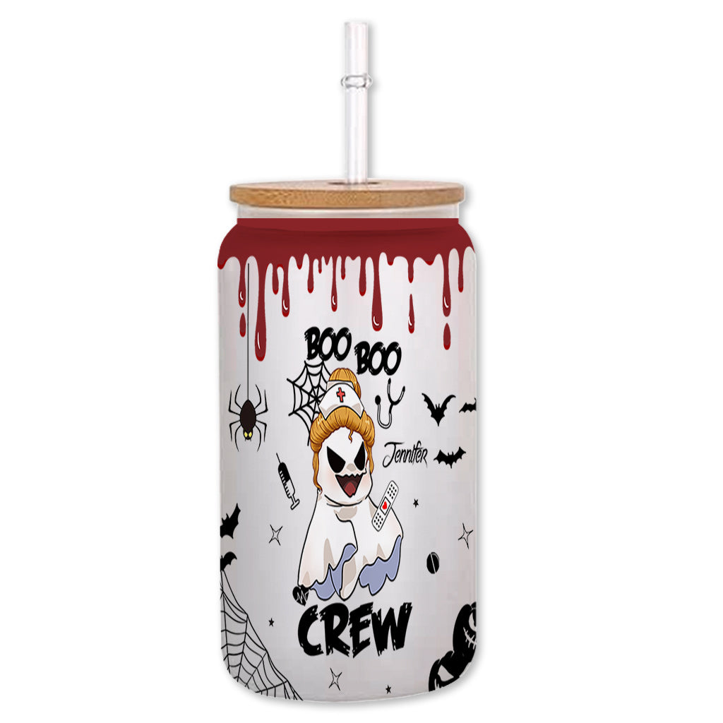 Boo Boo Crew - Personalized Nurse Can Glass