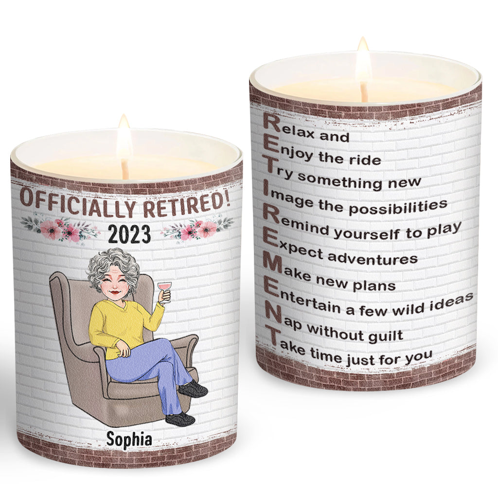 Relax And Enjoy The Ride - Personalized Retired Candle With Wooden Lid