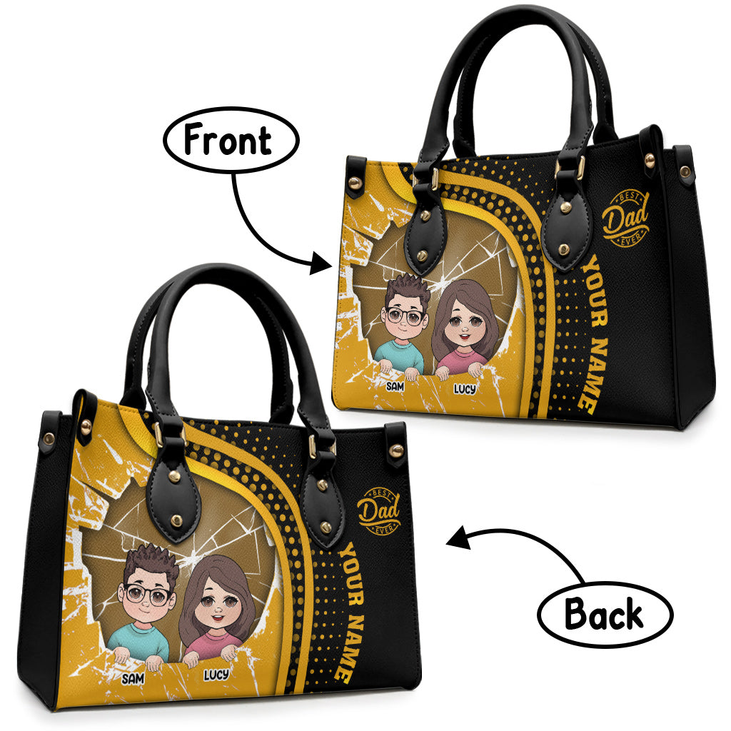 Best Dad Ever - Personalized Father Leather Handbag