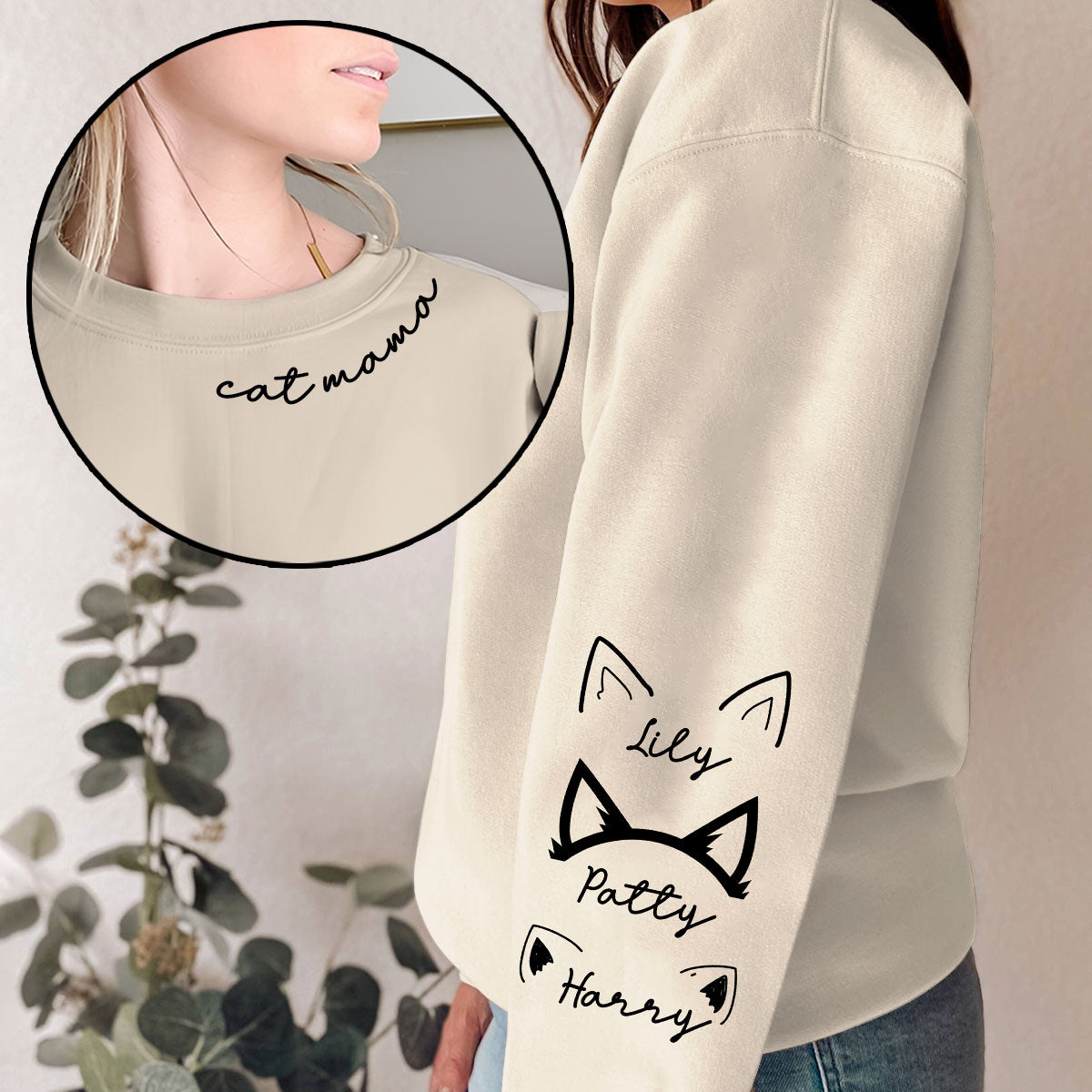 Katzenmama - Personalisiertes T-Shirt mit Katzenmotiv