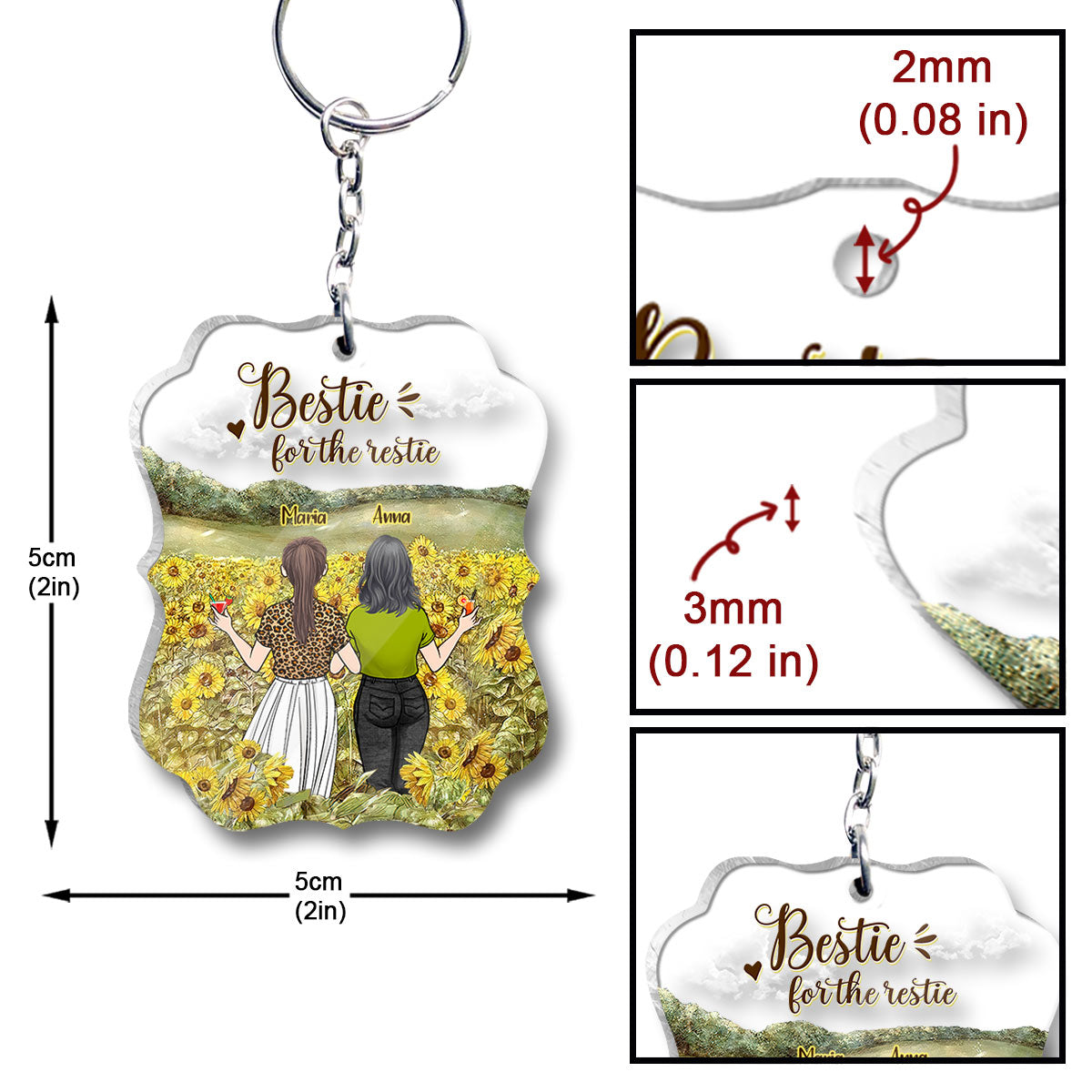 Bestie Forever - Bestie gift for sister - Personalized Keychain