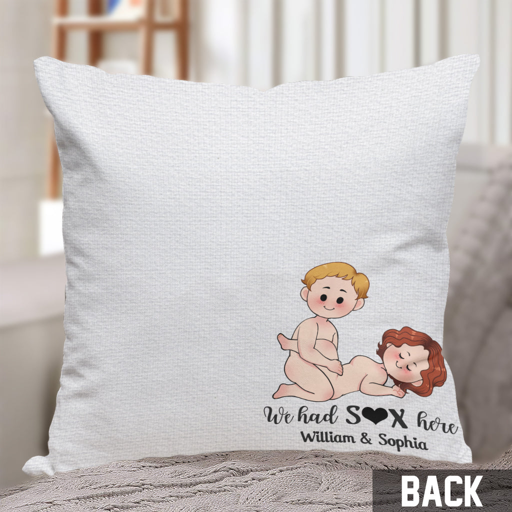 We Did It Here - Personalized Couple Throw Pillow