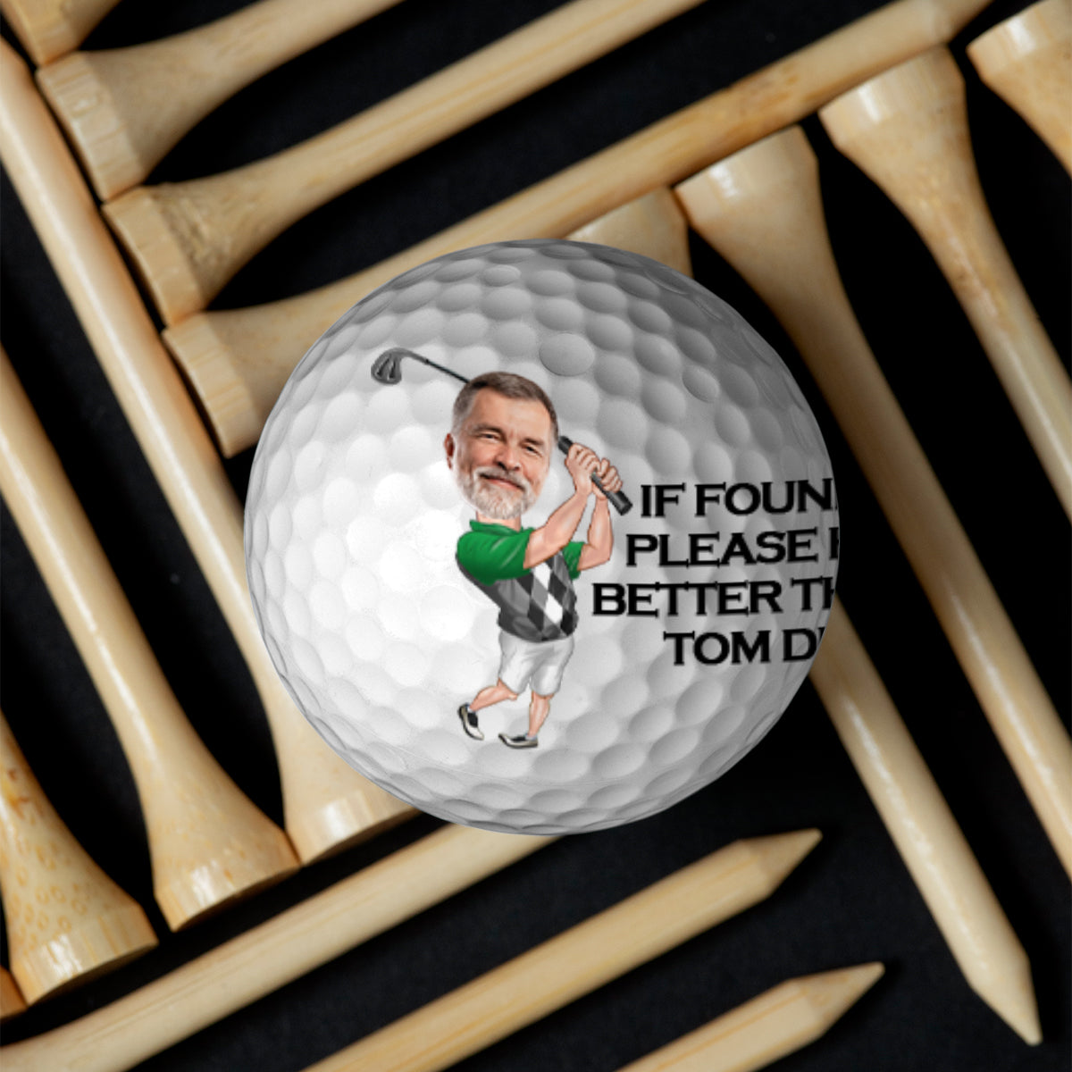 Falls gefunden, bitte besser schlagen – personalisierter Golfball