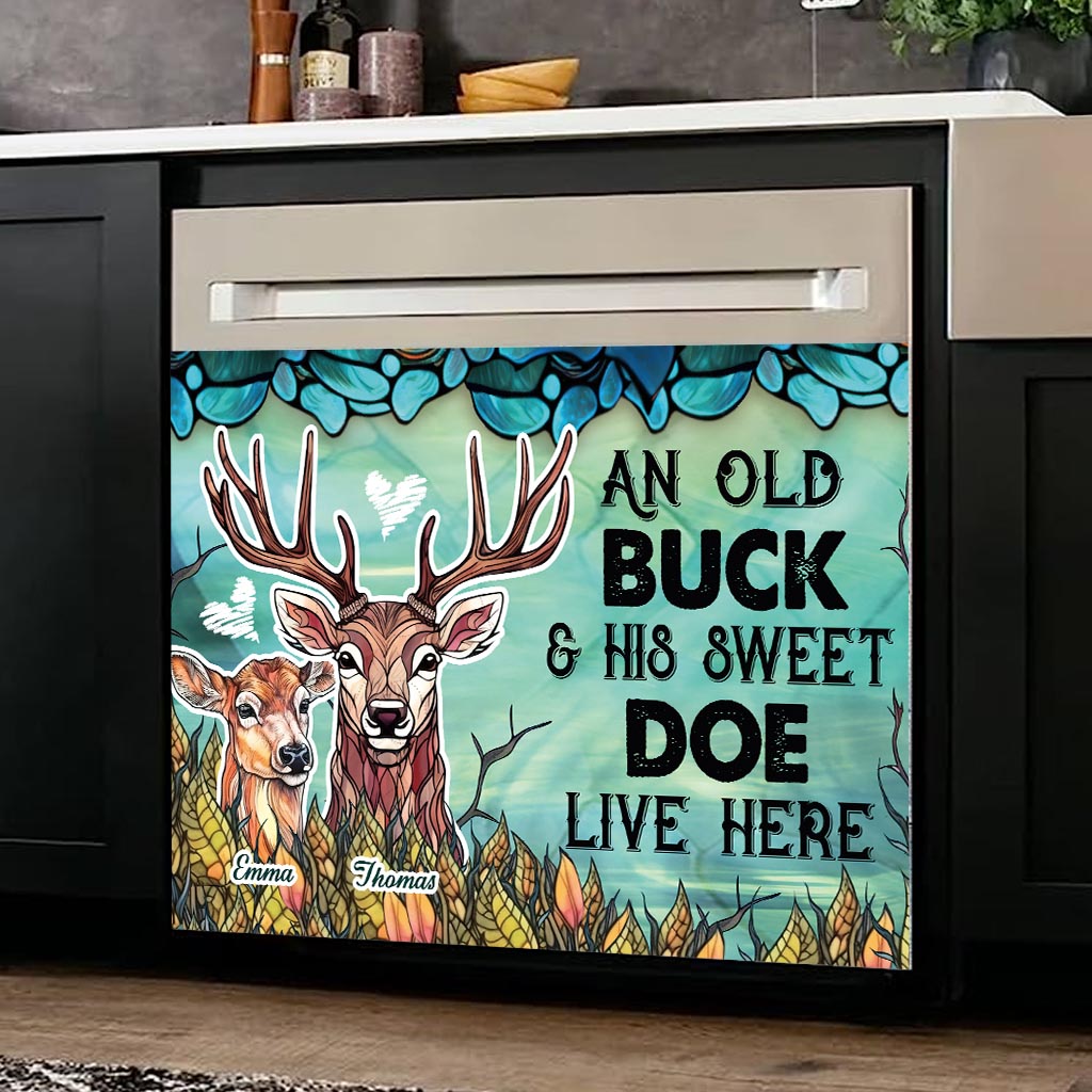Hier wohnen – personalisierte Geschirrspülerabdeckung für Jagd-Geschirrspüler
