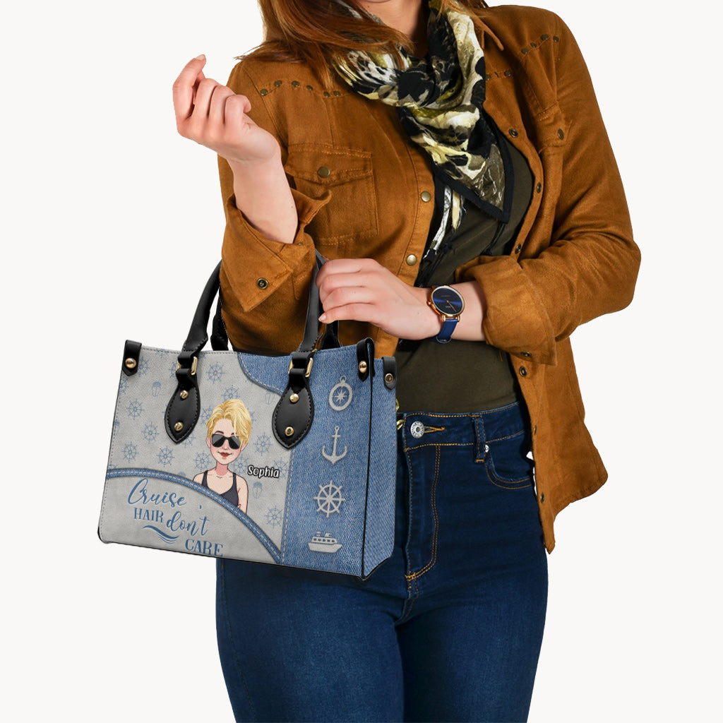 Cruise Hair Don't Care - Personalized Cruising Leather Handbag