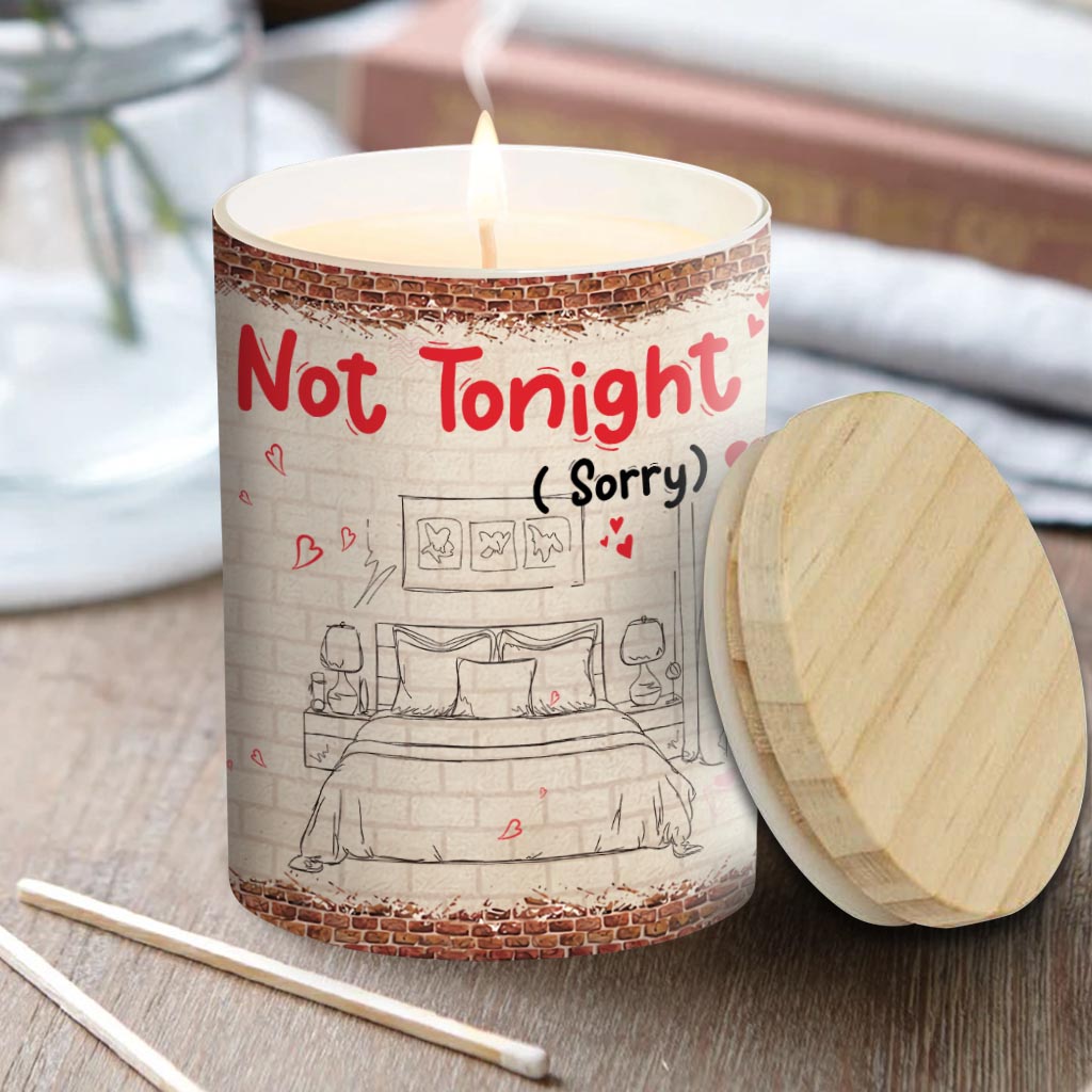 Tonight - Personalized Couple Candle With Wooden Lid