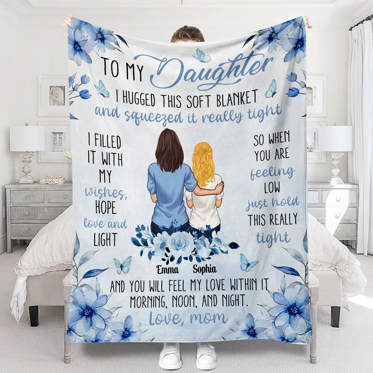 An meine Tochter – Ich liebe dich – Personalisierte Tochterdecke