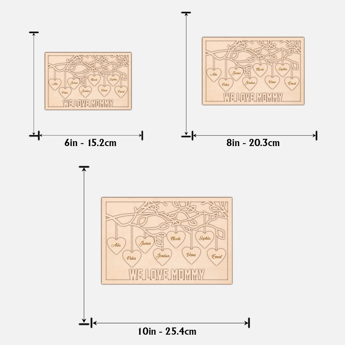 We Love You Mommy/ Nana/ Grandma - Personalized Mother 2 Layered Wood Sign / Wood Plaque