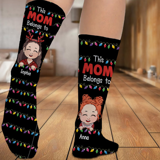 This Mom/ Grandma Belongs To - Gift for grandma, mom - Personalized Socks