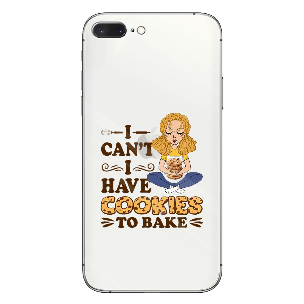 I Can't I Have Cookies To Bake - Personalized Baking Clear Phone Case