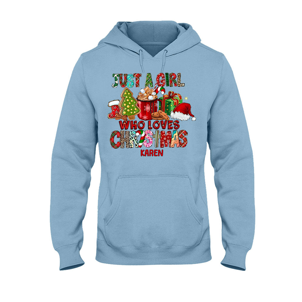 Einfach ein Mädchen, das Weihnachten liebt – personalisiertes Weihnachts-T-Shirt und Hoodie