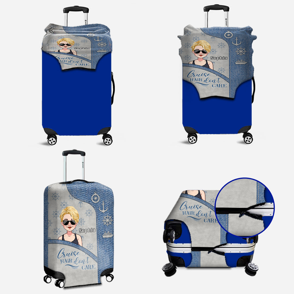 Cruise Hair Don't Care - Personalized Cruising Luggage Cover