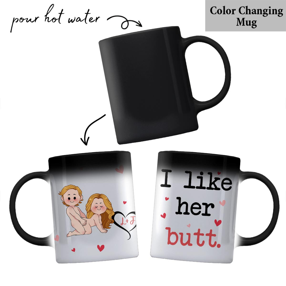 I Like His Beard I Like Her Butt - Personalized Couple Mug