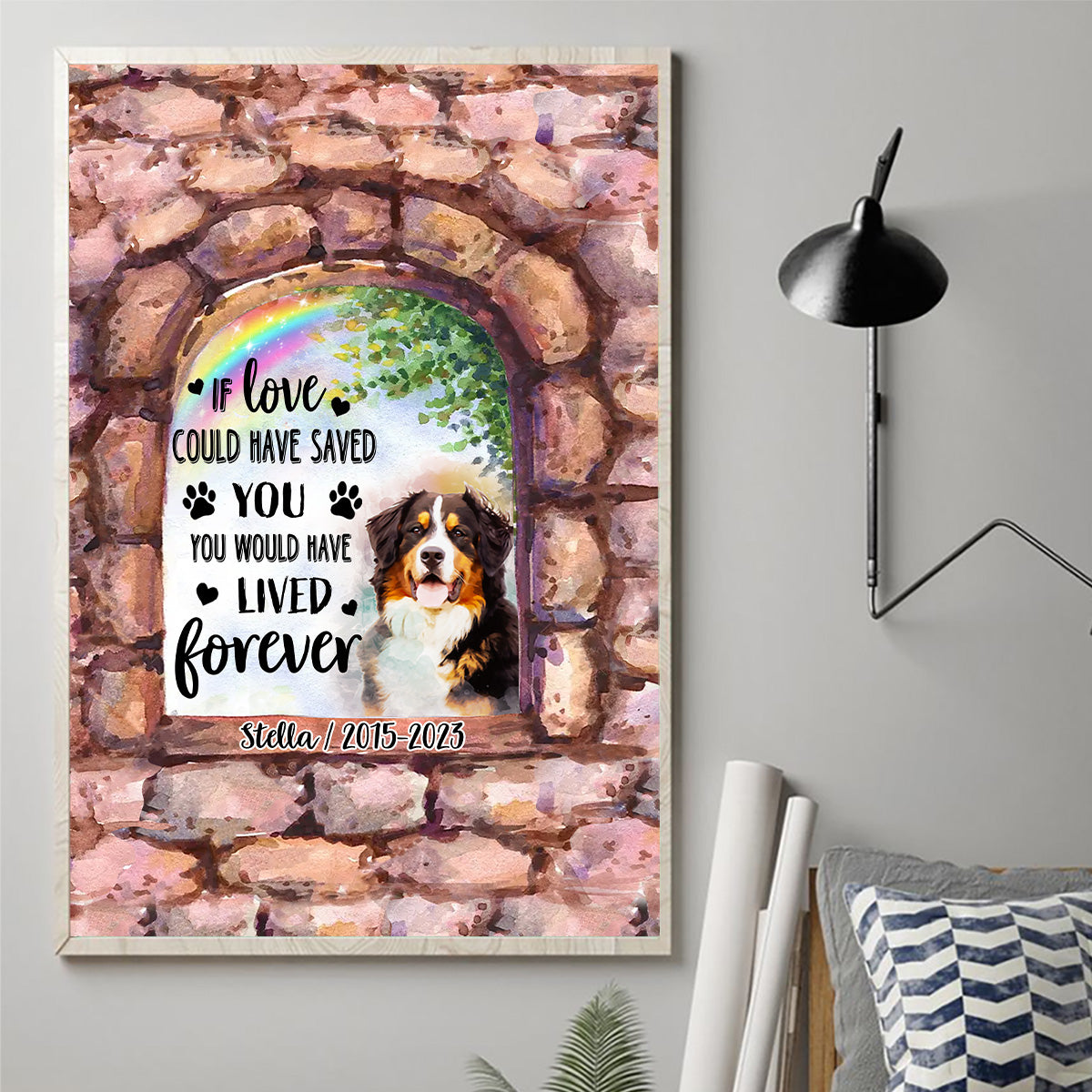 Nicht mehr an meiner Seite – Personalisierte Hundeleinwand und Poster