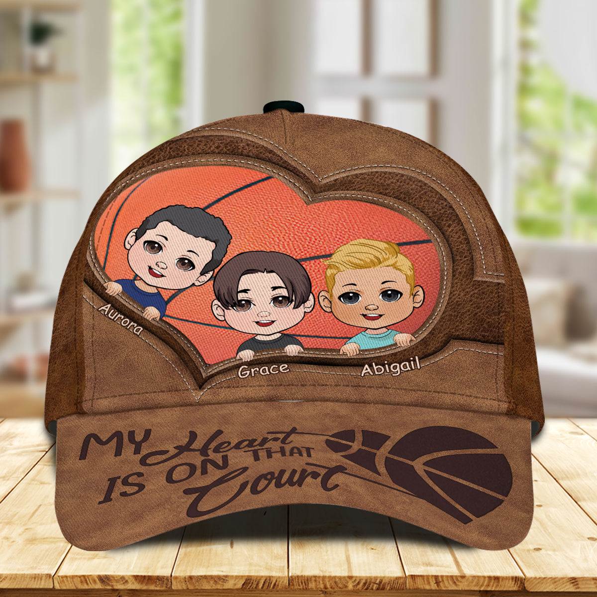 My Heart Is On That Court - Personalized Basketball Classic Cap
