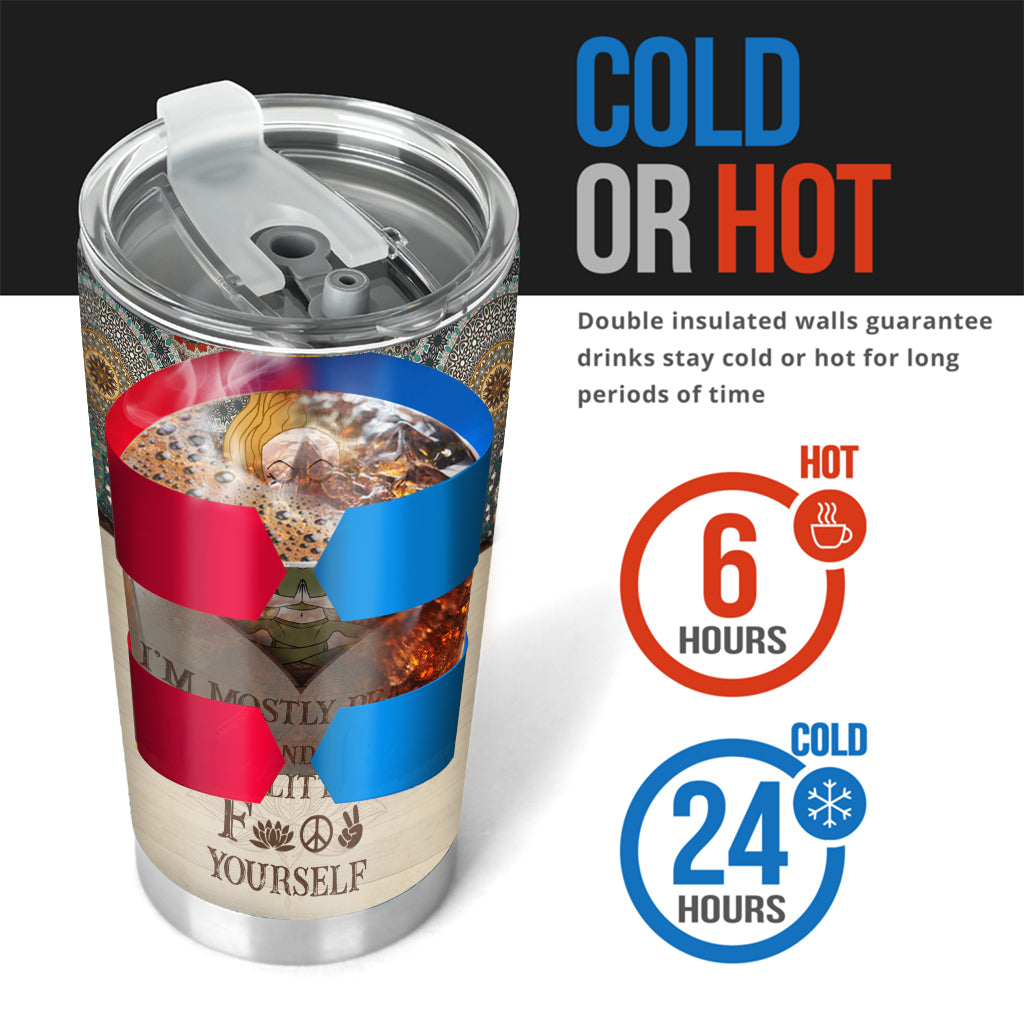 I'm Mostly Peace - Personalized Yoga Tumbler