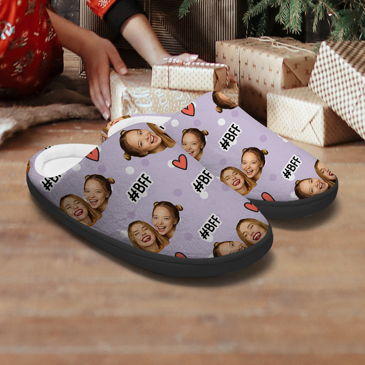 BFF Forever - Gift for friend - Personalized Slippers
