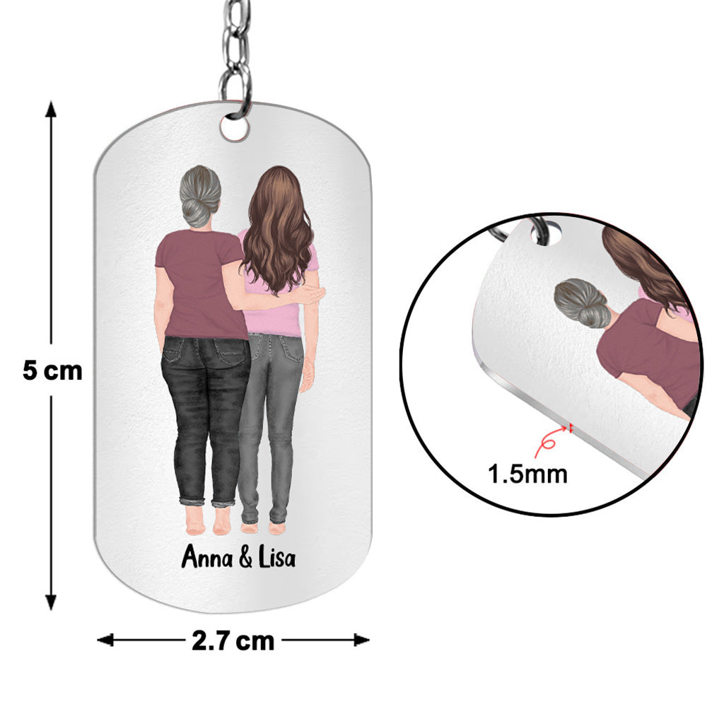 La véritable définition d'une mère - Cadeau pour belle-mère - Porte-clés personnalisé en acier inoxydable