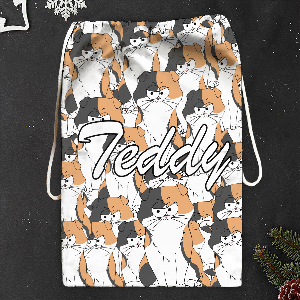 Funny Dog Cat Faces For Pet Lovers - Personalized Cat Drawstring Tote Bag