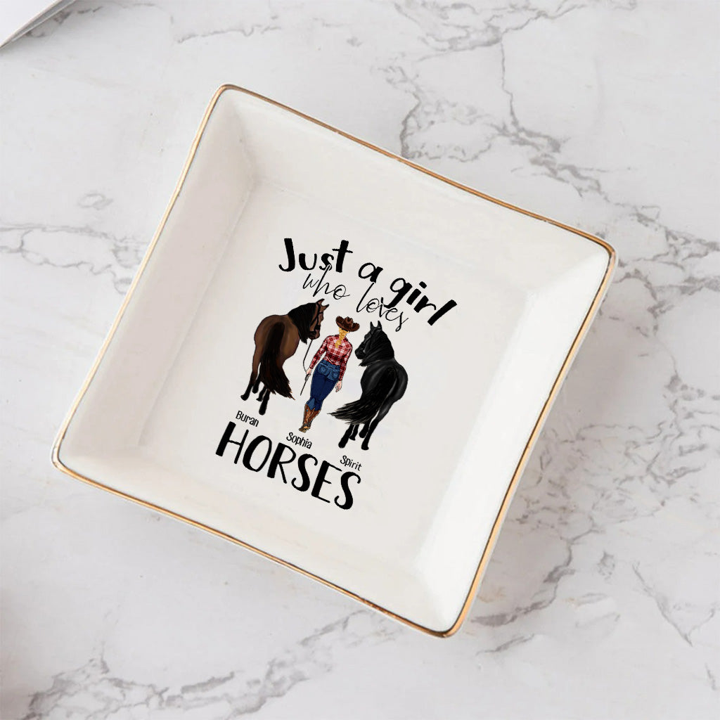 Just A Girl Who Loves Horses - Personalized Horse Jewelry Dish