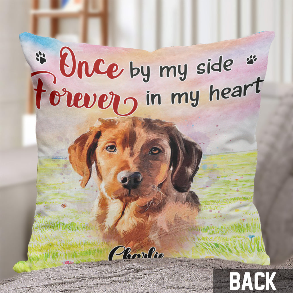 Für immer in meinem Herzen – personalisiertes Hunde-Dekokissen