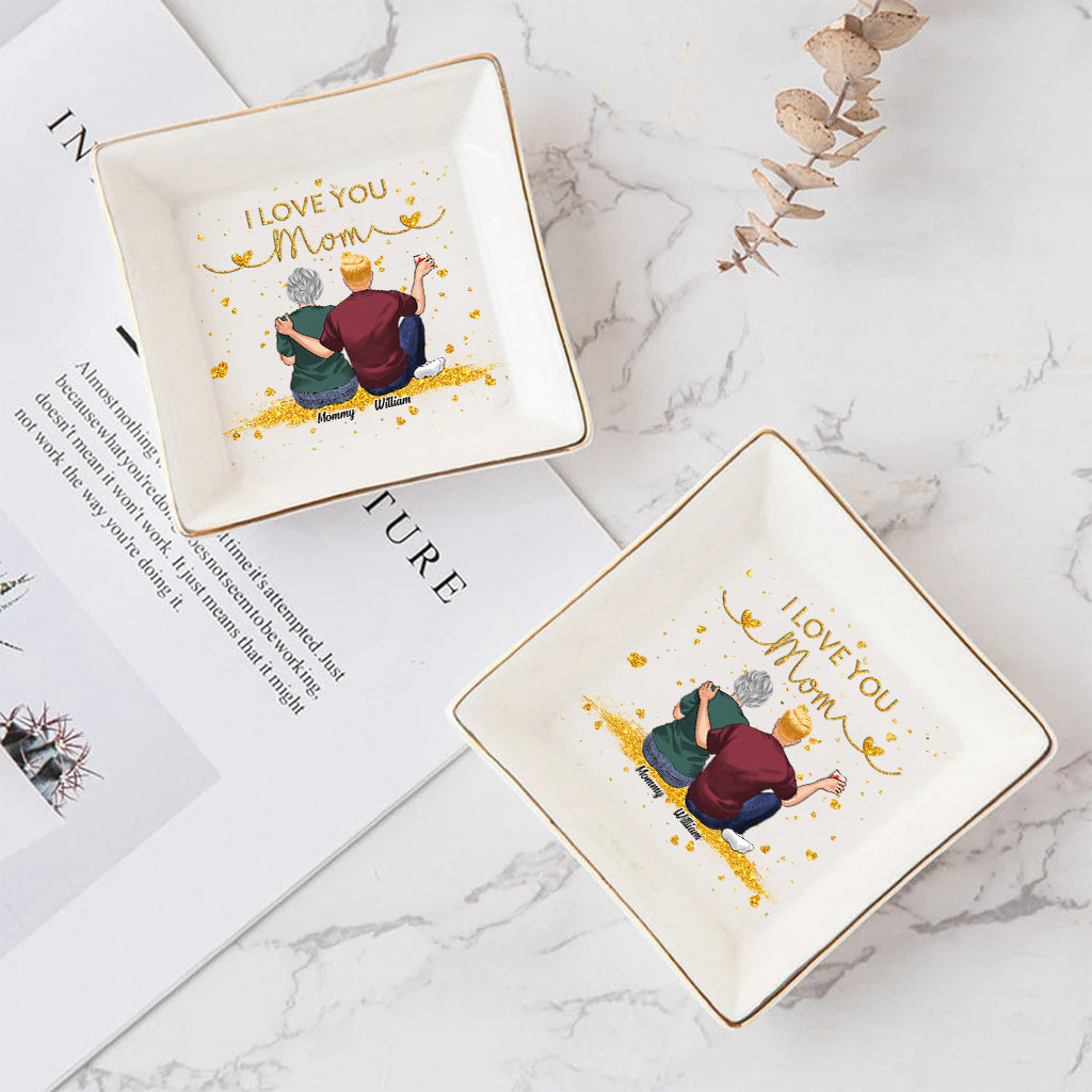 I Love You Mom - Personalized Mother Jewelry Dish