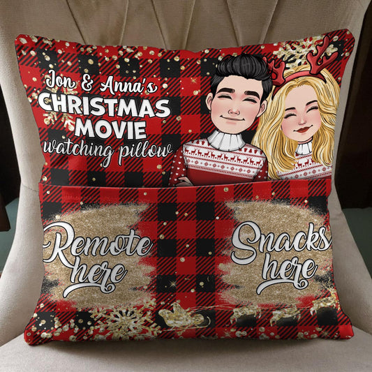 Christmas Movie Watching Pillow - Personalized Couple Pocket Pillow