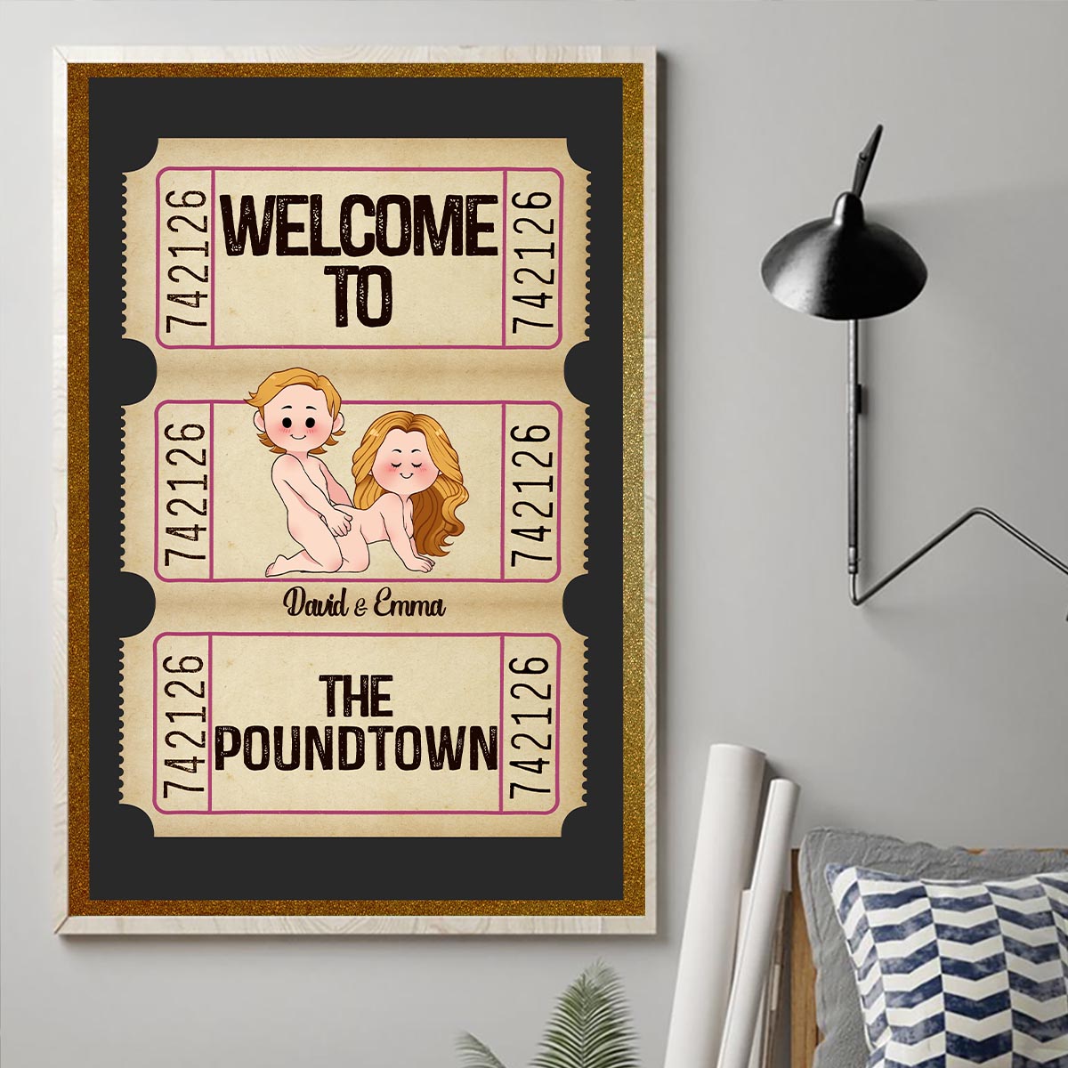 Welcome To The Poundtown Inappropriate Adult - Personalized Couple Canvas And Poster