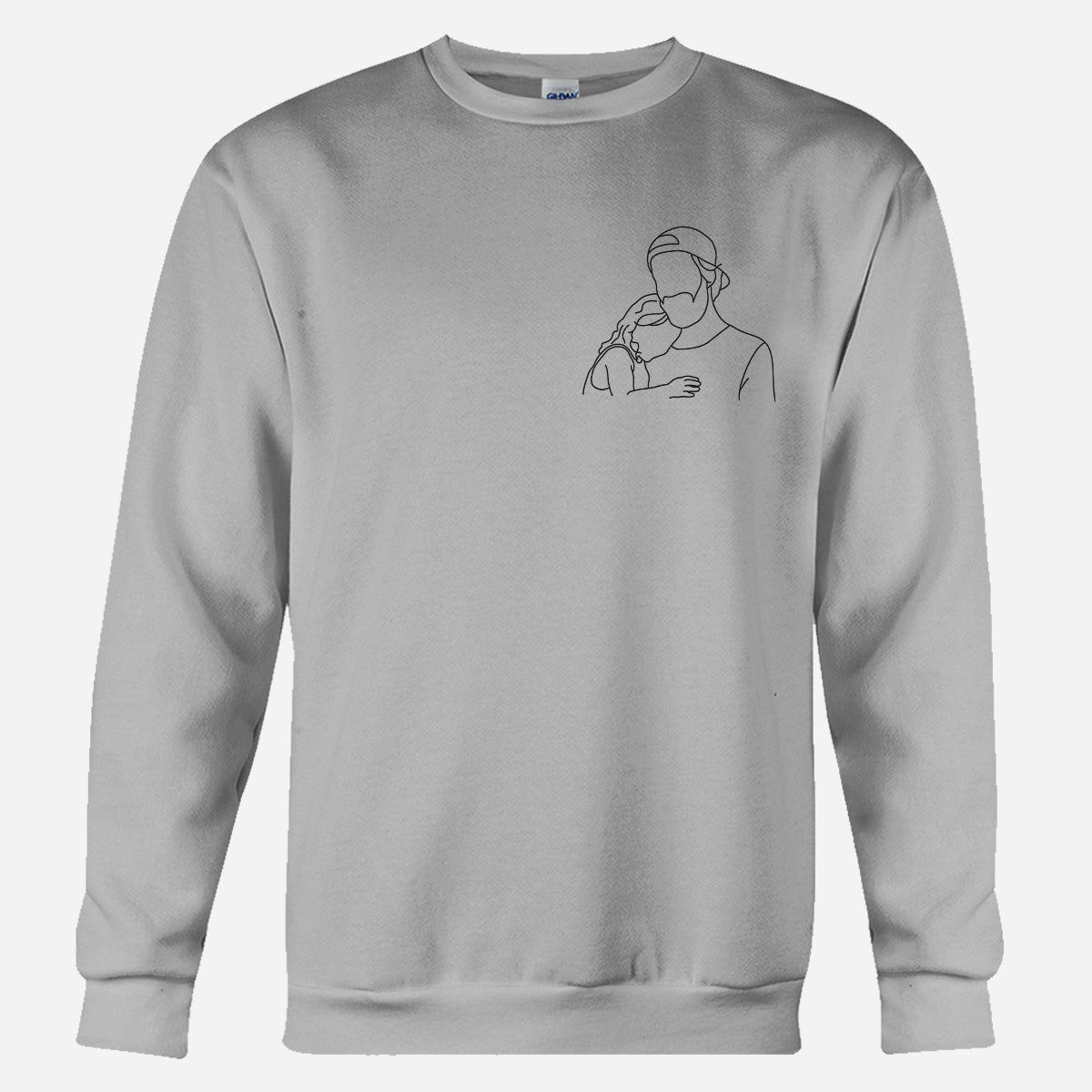 Pull brodé personnalisé pour oncle - Illustration au trait
