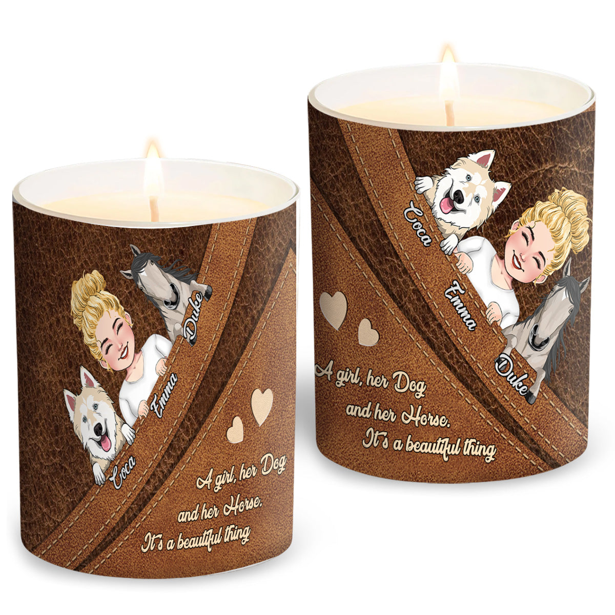 What A Beautiful Thing - Personalized Horse Candle With Wooden Lid