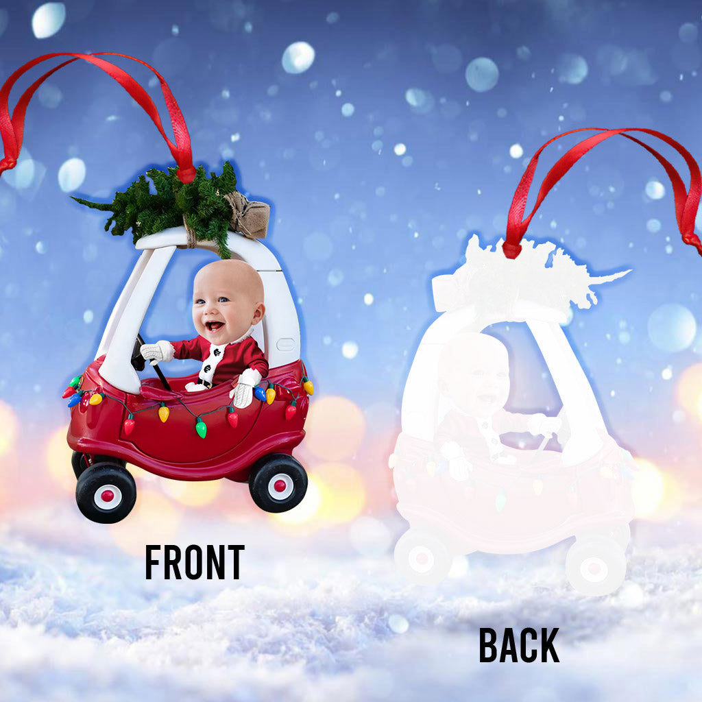 Bébé mignon - Ornement transparent personnalisé pour nouveau-né