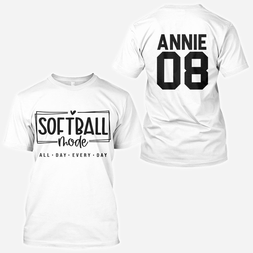 Mode Softball toute la journée - T-shirt de softball personnalisé intégral