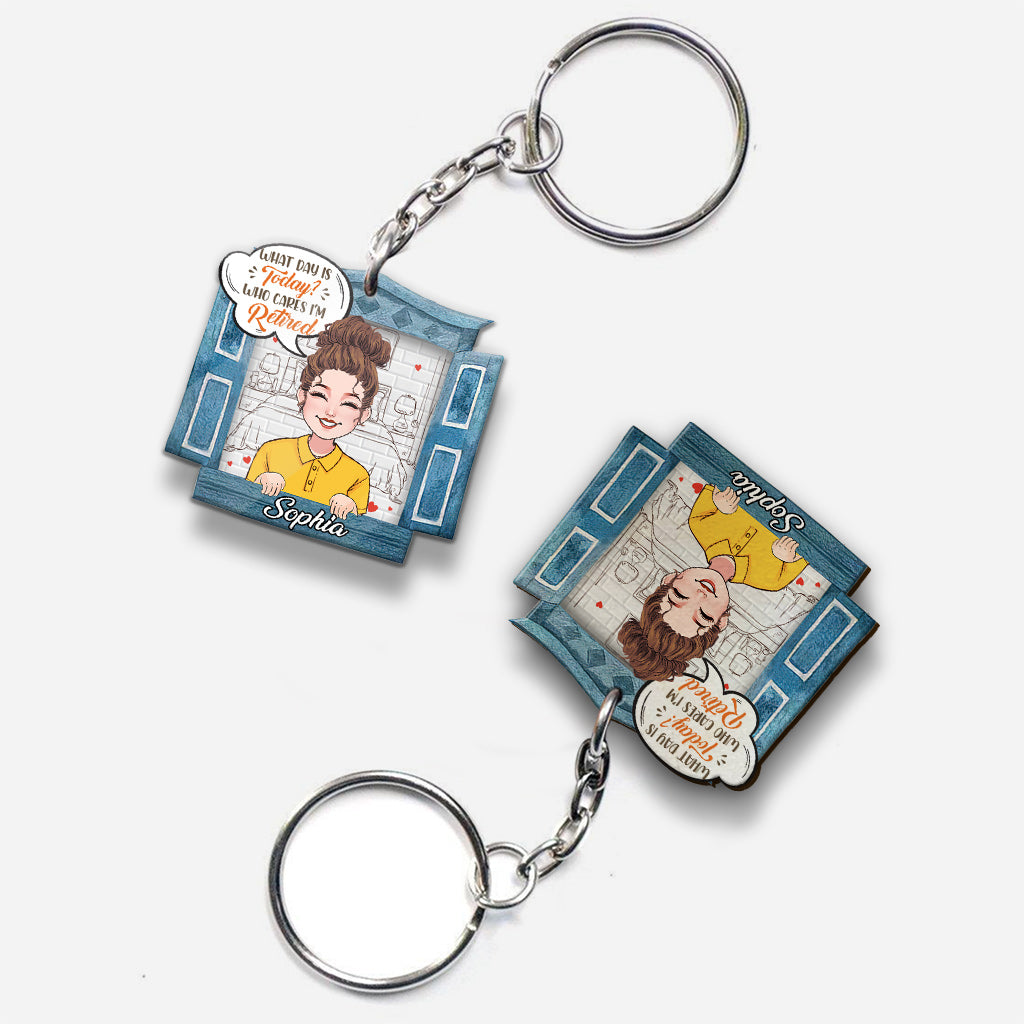 What Day Is Today - Personalized Retired Keychain