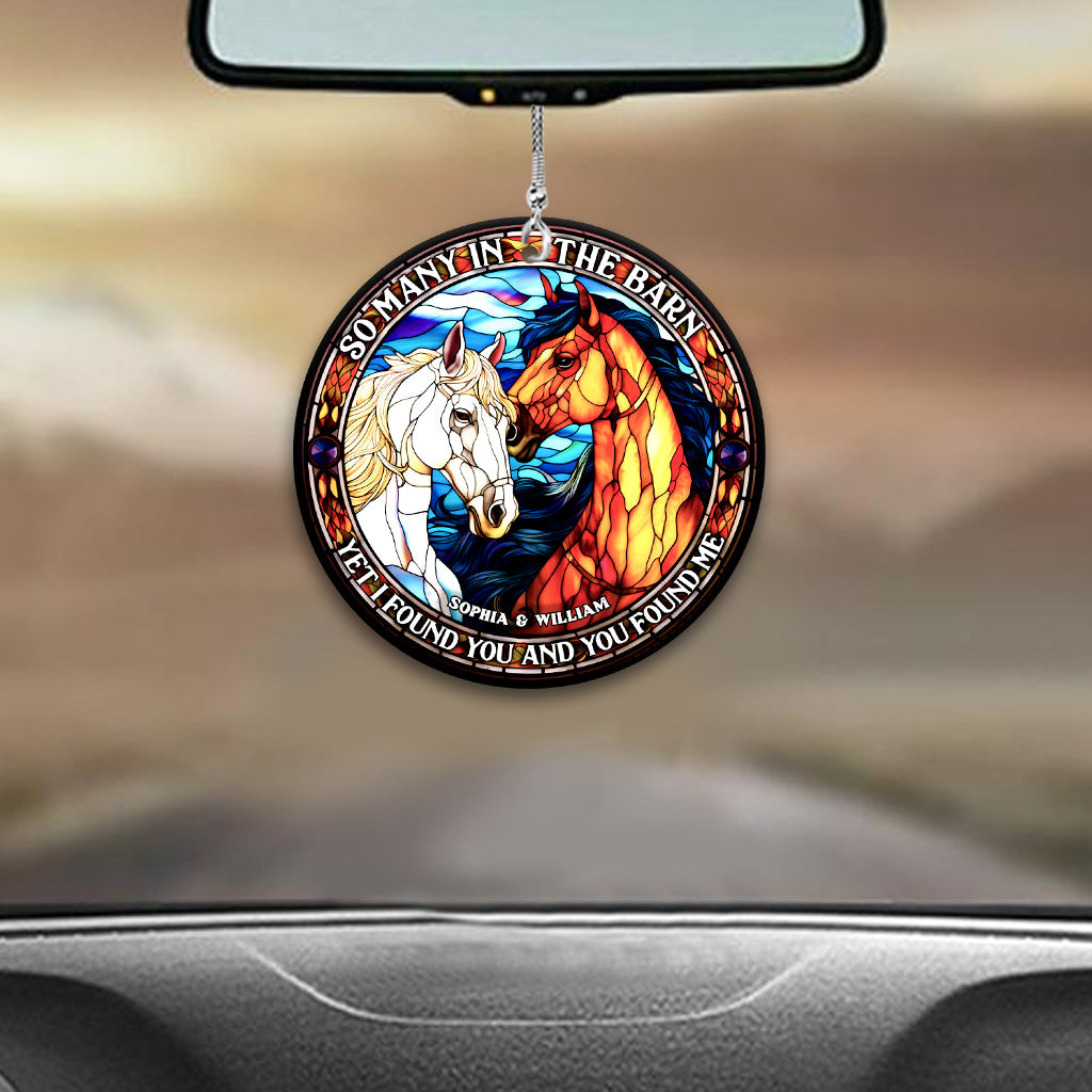 So Many In The Barn - Horse gift for husband, wife, boyfriend, girlfriend - Personalized Car Ornament