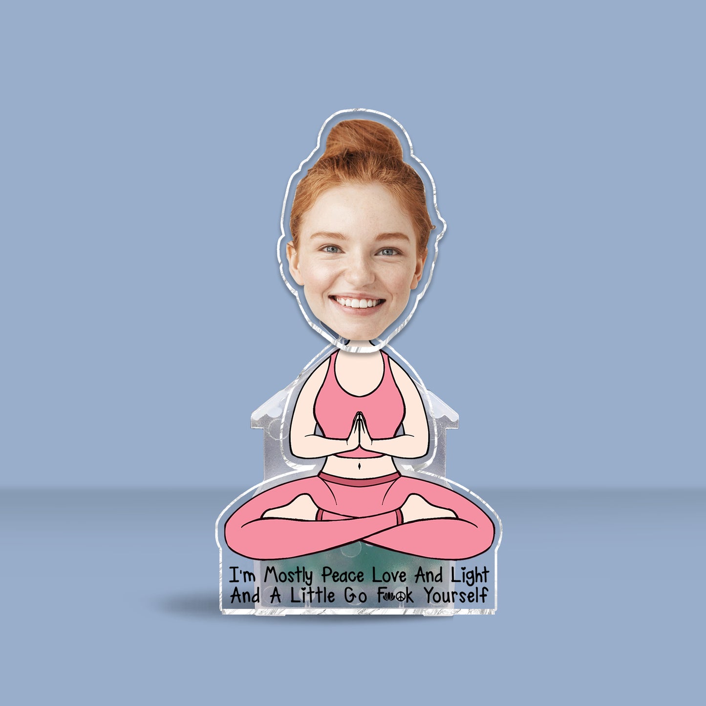 I'm Mostly Peace Love And Light - Personalized Yoga Custom Shaking Head