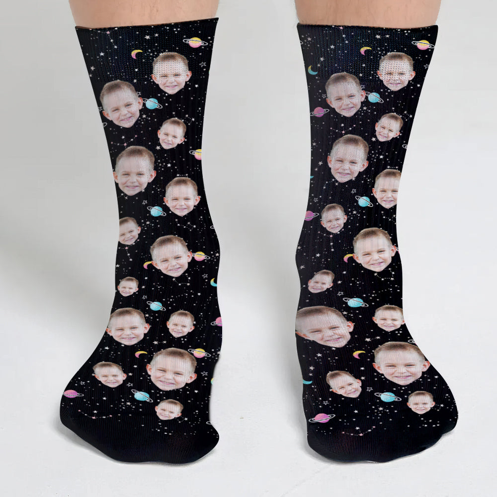 Custom Face Galaxy - Personalized Kid Socks