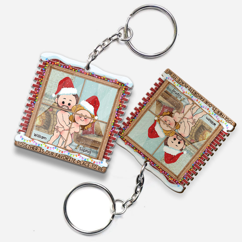 Together Is Our Favorite Place - Personalized Couple Keychain