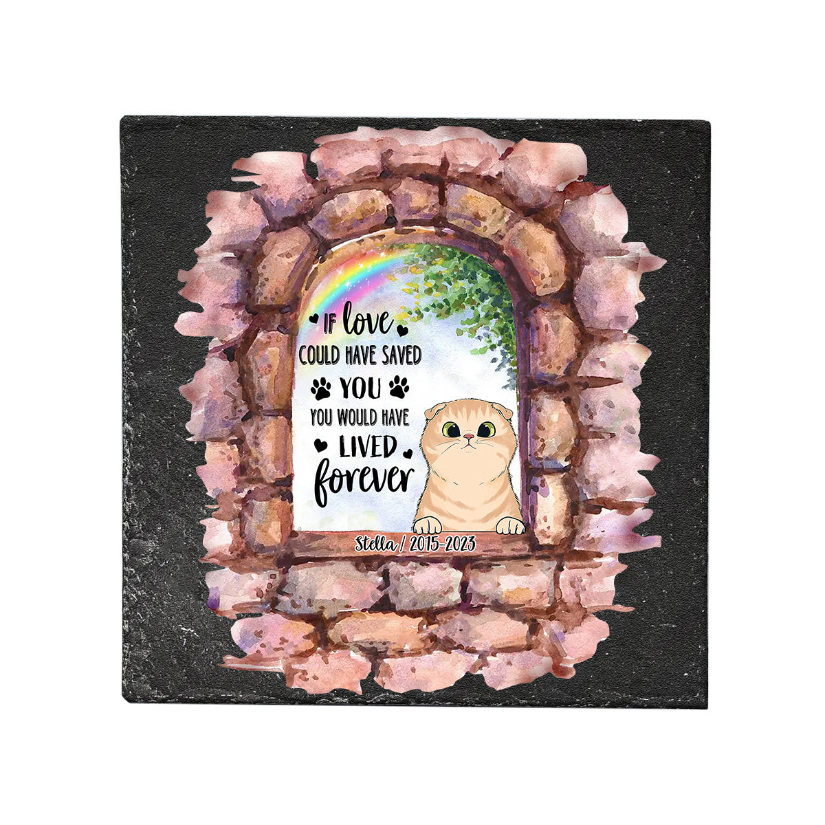 No Longer By My Side - Personalized Dog Square Shaped Stone