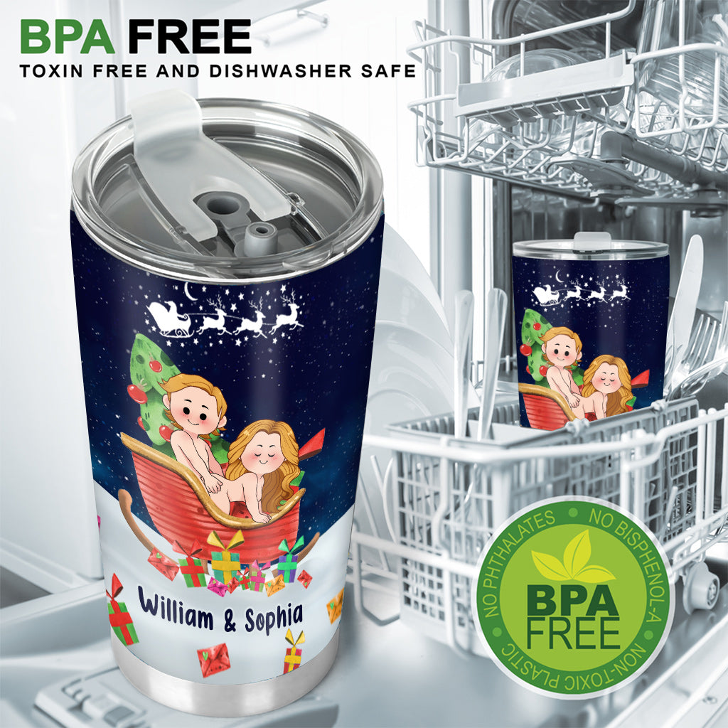 Santa Is Not The Only One Coming - Personalized Couple Tumbler