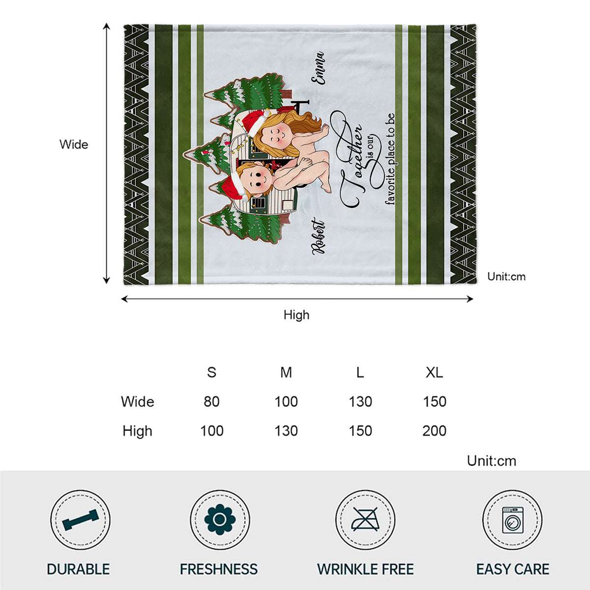 Together Is Our Favorite Place To Be - Personalized Camping Blanket