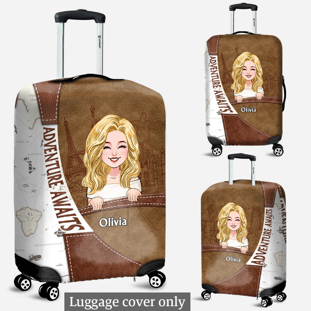 Adventure Awaits - Personalized Travelling Luggage Cover
