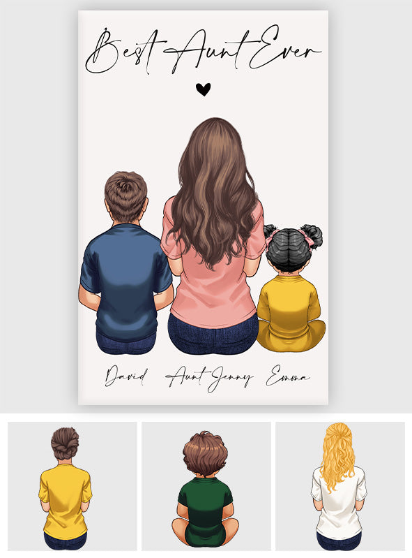 Beste Tante aller Zeiten – Personalisierte Leinwand und Poster für Tante