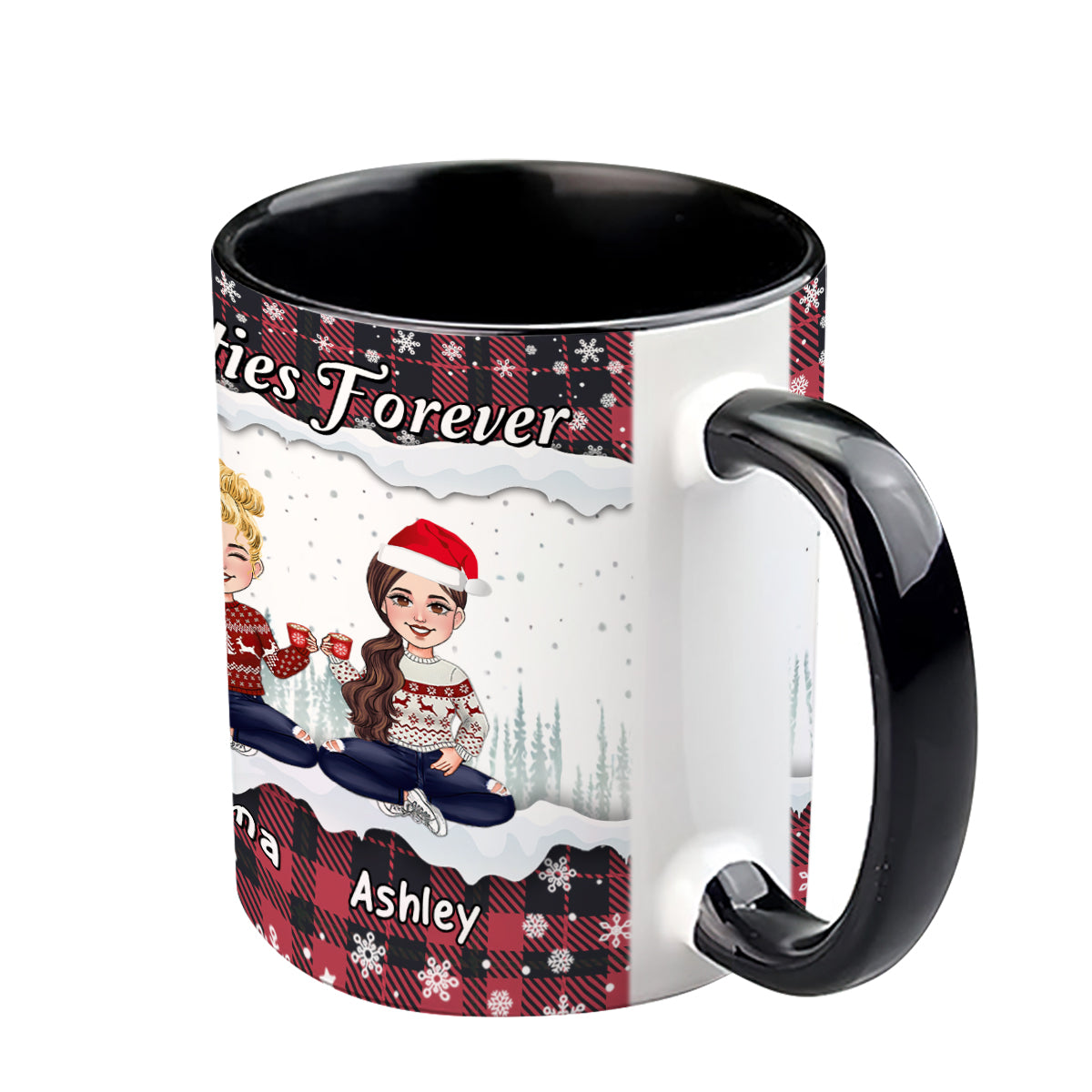 Besties Forever - Personalized Bestie Accent Mug